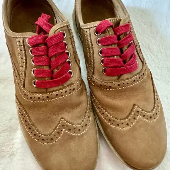 Bed/Stu Oxford Tan Leather Loafers With Red Laces Men’s Size 8.5 Shop All Men main image 2